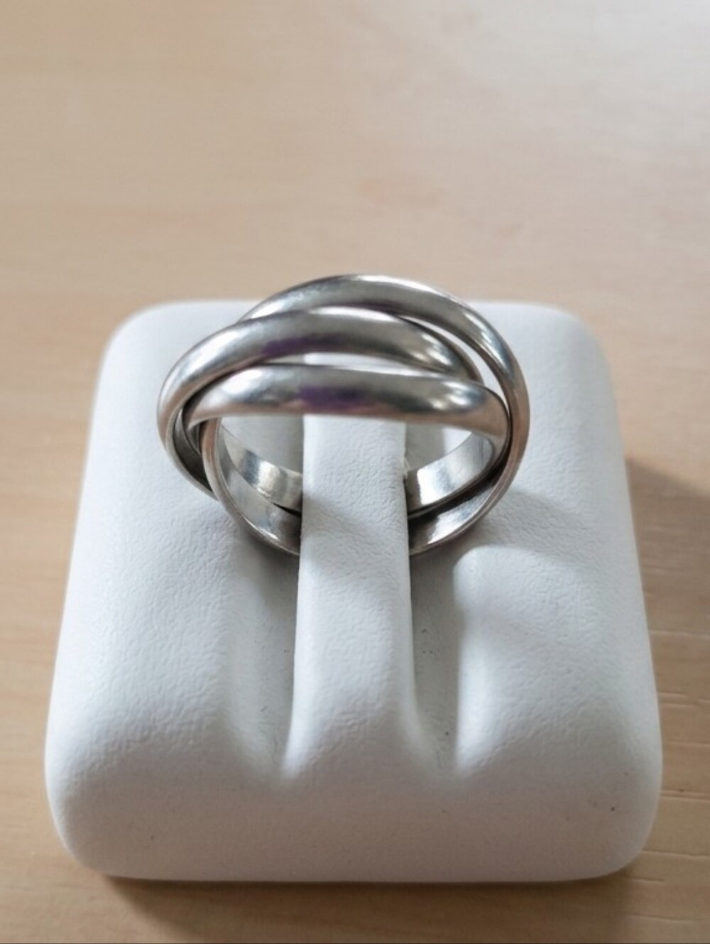 Stailess Steel  Triple Band Women's Ring - Silver Size 8